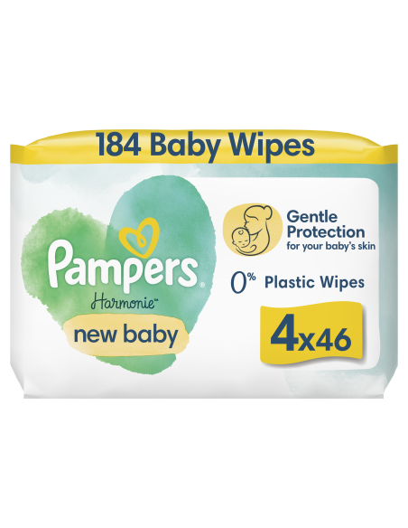Pampers Niisked Salvrätikud Harmonie New Baby, 4 Pakki, 184 Salvrätikut 