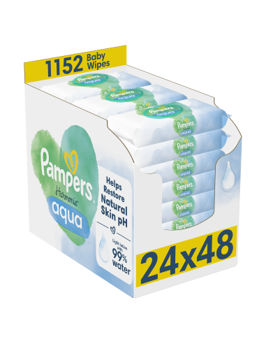 Pampers Harmonie Aqua Pure Niisked Beebisalvrätid, 24 Pakki, 1152 Niisket Salvrätikut