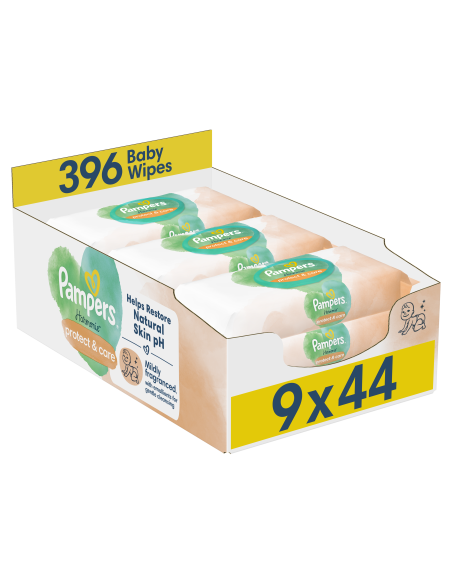 Pampers Harmonie Protect & Care Niisked Beebisalvrätid, 9 Pakki, 396 Niisket Salvrätikut