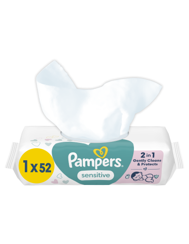 KAST 12 tk! Pampers Sensitive Niisked Beebisalvrätid, 52 Salvrätti