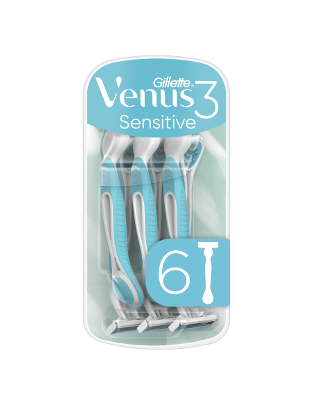 Gillette Venus 3 Sensitive Naiste Ühekordsed Raseerijad, 6 tk pakis