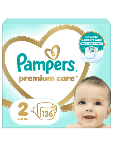 Pampers Premium Care Teipmähkmed, Suurus 2, 136 Mähet, 4-8kg
