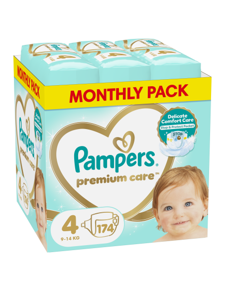 Pampers Premium Care Teipmähkmed, Suurus 4, 174 Mähet, 9-14 kg