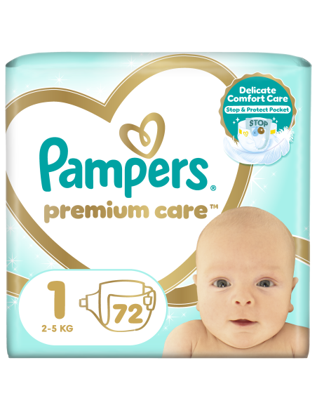 Pampers Premium Care Mähkmed,  Suurus 1 (Mini), 2–5 Kg, 72 Mähet