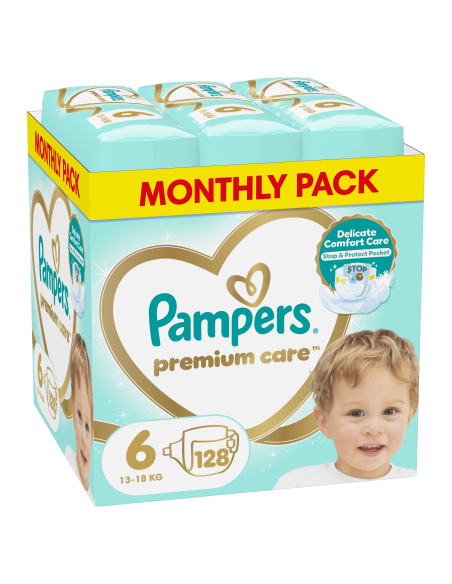 Pampers Premium Care Teipmähkmed, Suurus 6, 128 Mähet, 13-18 kg