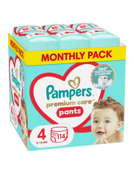 Pampers Premium Care Pants Mähkmed, Suurus 4, 114 Mähet, 9-15kg