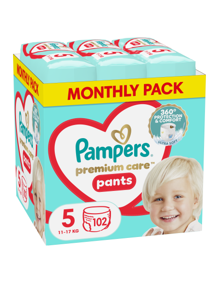 Pampers Premium Care Pants Mähkmed, Suurus 5, 102 Mähet, 11-17 kg