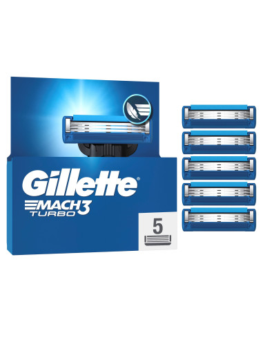 Gillette Mach3 Turbo Meeste Raseerija Varuterad, 5 tk