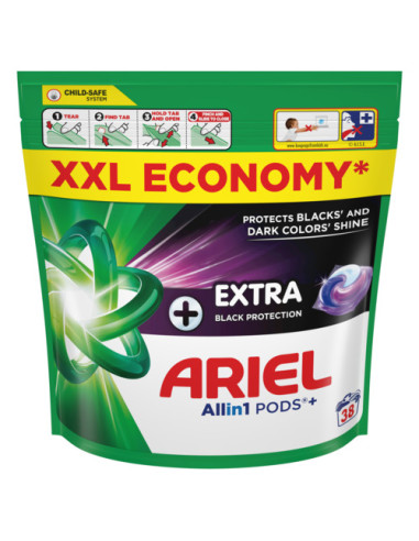 Ariel All-in-1 PODS Black Protection Pesukapslid, 38 Pesukorda