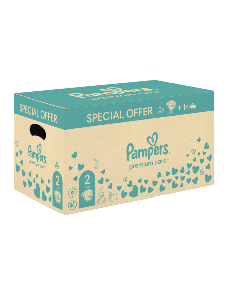 Pampers Premium Care Mähkmed, Suurus 2, 4–8 Kg, 136 Mähet + KINGITUS Harmonie Aqua 48 Niisket Salvrätikut
