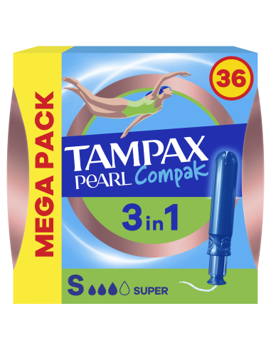 KAST 4 tk! Tampax Compak Pearl Super tampoonid aplikaatoriga, 36 tk