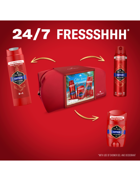Old Spice Captain kinkekomplekt reisikotis