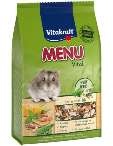 KAST 6 tk! Vitakraft Menu täissööt kääbushamstritele 400g