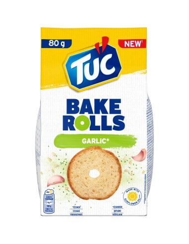 KAST 14 tk! TUC Baked Rolls saiakrõpsud küüslauk 80g