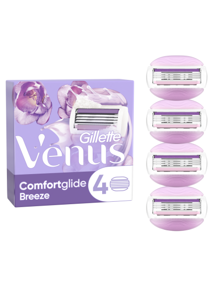Gillette Venus ComfortGlide Breeze Raseerija Varuterad, 4 tk