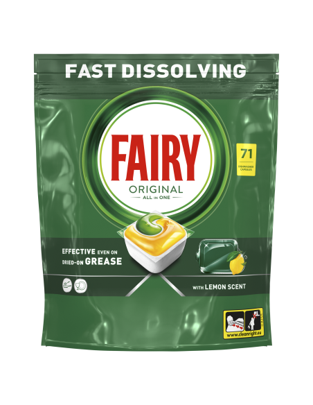 Fairy Original All in One’i Nõudepesumasina Tabletid Lemon, 71 tk