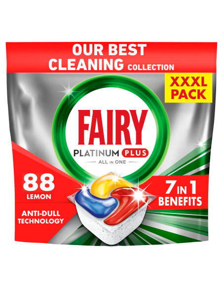 Fairy Platinum Plus All in One’i Nõudepesumasina Tabletid Lemon, 88 tk