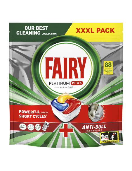 Fairy Platinum Plus All in One’i Nõudepesumasina Tabletid Lemon, 88 tk