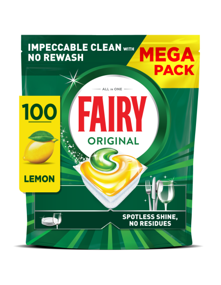 Fairy Original All in One Nõudepesumasina Tabletid Lemon, 100 tk