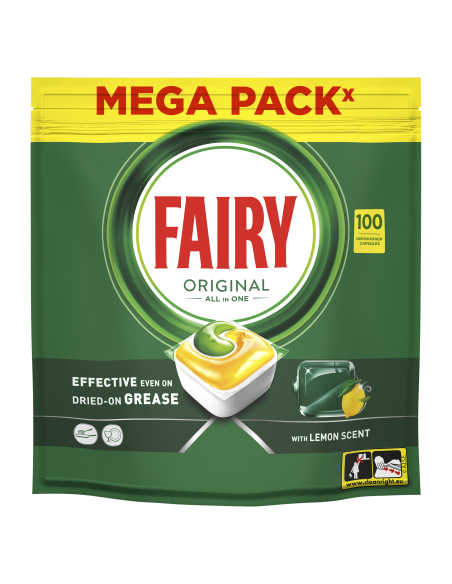 Fairy Original All in One Nõudepesumasina Tabletid Lemon, 100 tk
