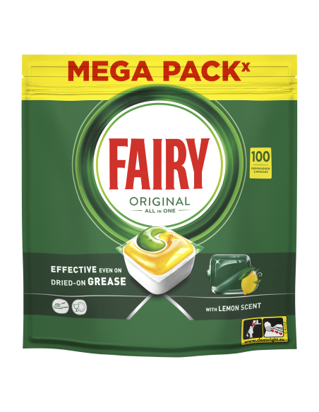 KAST 3 tk! Fairy Original All in One Nõudepesumasina Tabletid Lemon, 100 tk