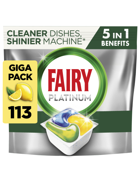 Fairy Platinum All in One Nõudepesumasina Tabletid Lemon, 113 tk