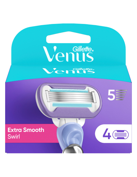 Gillette Venus Deluxe Smooth Swirl raseerija varuterad naistele 4 tk
