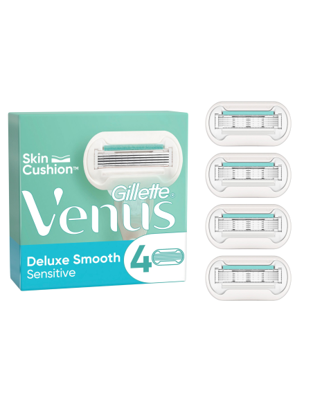 Gillette Venus Deluxe Smooth Sensitive raseerija varuterad naistele 4 tk