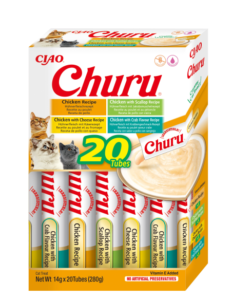 Inaba Cat Churu 20x14g (280g) kreemjas kassimaius kanaga