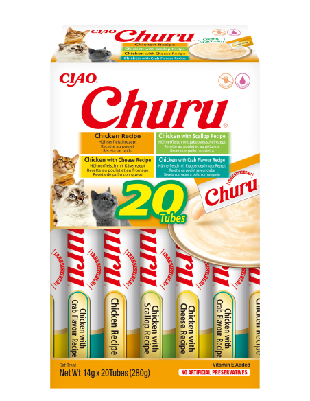 Inaba Cat Churu 20x14g (280g) kreemjas kassimaius kanaga