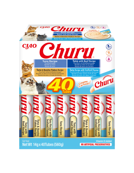 KAST 12 tk! Inaba Cat Churu 40x14g (560g) kreemjas kassimaius tuunikalaga