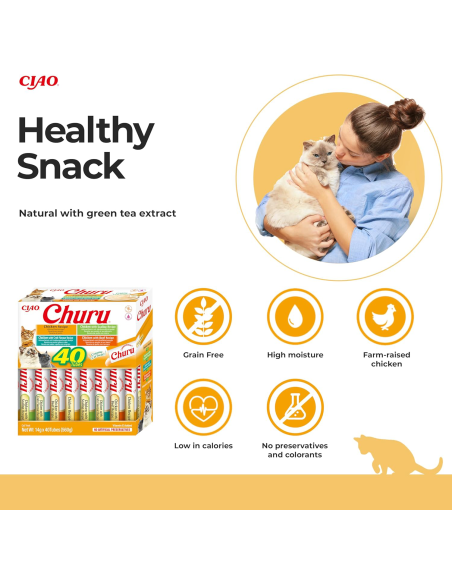 Inaba Cat Churu 40x14g (560g) kreemjas kassimaius kanaga