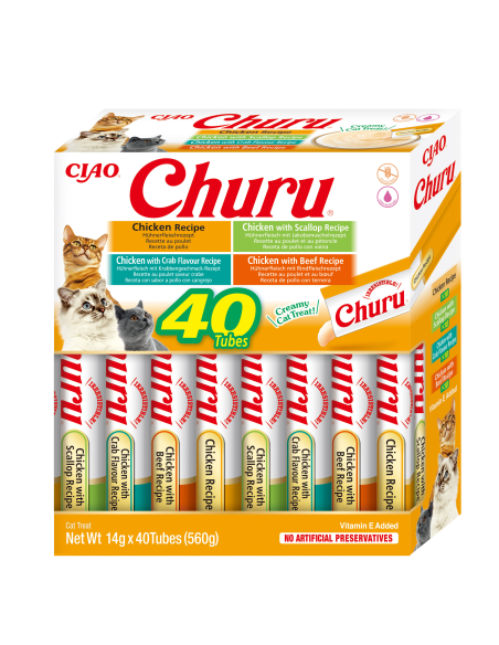 KAST 12 tk! Inaba Cat Churu 40x14g (560g) kreemjas kassimaius kanaga