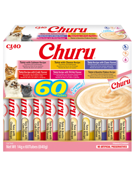 Inaba Cat Churu 60x14g (840g) kreemjas kassimaius tuunikalaga