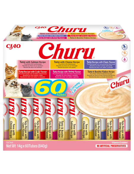 KAST 8 tk! Inaba Cat Churu 60x14g (840g) kreemjas kassimaius tuunikalaga