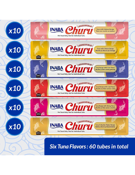 KAST 8 tk! Inaba Cat Churu 60x14g (840g) kreemjas kassimaius tuunikalaga