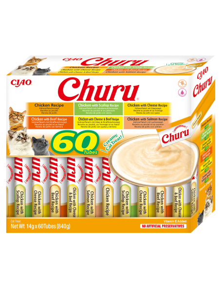 Inaba Cat Churu 60x14g (840g) kreemjas kassimaius kanaga