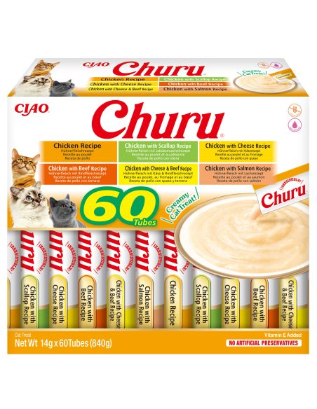 Inaba Cat Churu 60x14g (840g) kreemjas kassimaius kanaga