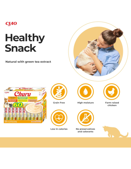 KAST 8 tk! Inaba Cat Churu 60x14g (840g) kreemjas kassimaius kanaga