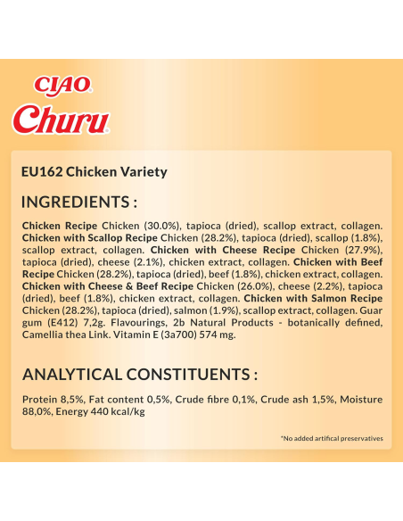 KAST 8 tk! Inaba Cat Churu 60x14g (840g) kreemjas kassimaius kanaga