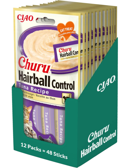 INABA CAT CHURU HAIRBALL TUNA kassimaius tuunikalaga 48x14g (672g)
