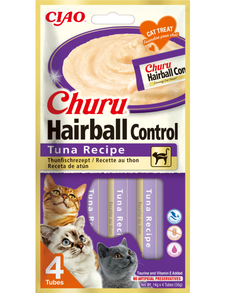 INABA CAT CHURU HAIRBALL TUNA kassimaius tuunikalaga 48x14g (672g)