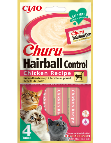 INABA CAT Churu Hairball Chicken,...