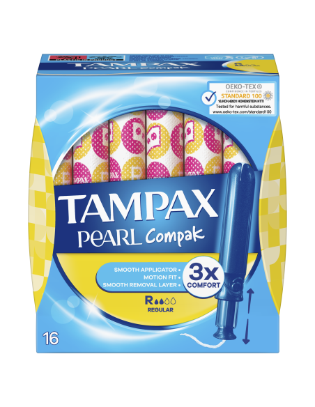 KAST 8 tk! Tampax Compak Pearl Regular Tampoonid Aplikaatoriga, 16 tk