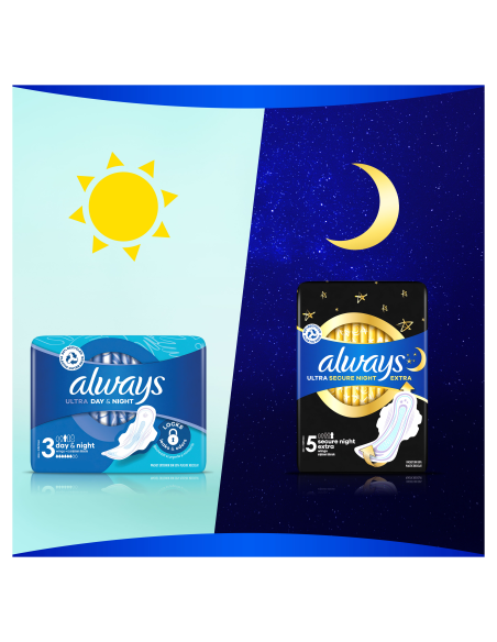 Always Ultra Secure Night Size 4 Hügieenisidemed Tiibadega, 36 tk