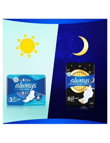 KAST 6 tk! Always Ultra Secure Night Size 4...