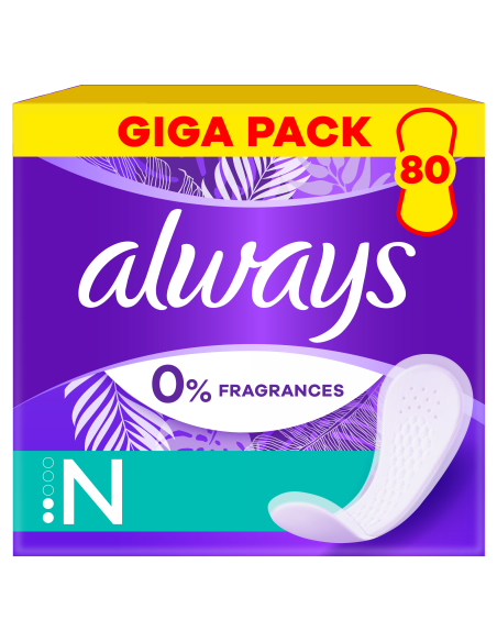 Always Daily Fresh Normal Pesukaitsmed, 0% Lõhna- ja Värvaineid, 80 tk