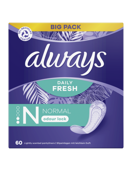 KAST 4 tk! Always Daily Fresh Normal Pesukaitsmed, 60 tk