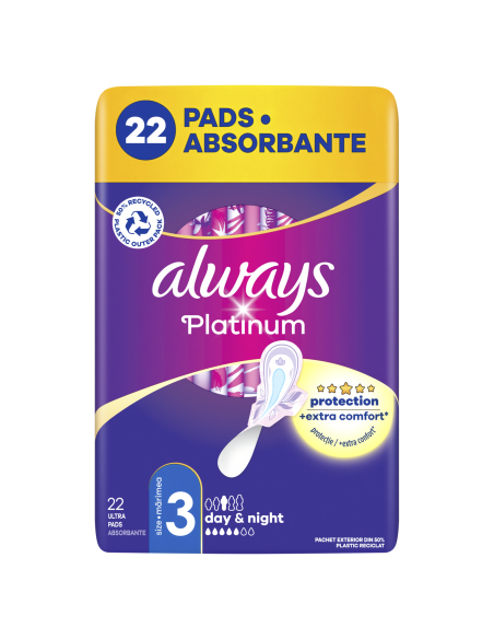 KAST 12 tk! Always Platinum Size 3 Hügieenisidemed Tiibadega, Day & Night, 22 tk