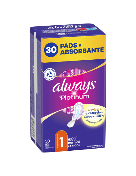 Always Platinum Normal Size 1 Hügieenisidemed Tiibadega, 30 tk